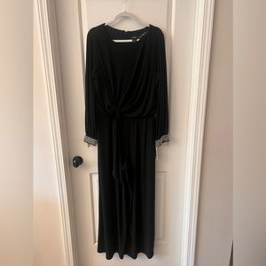 NWT - Women’s MSK Long Sleeve Rhinestone Trim Side Tie Jumpsuit - Size XL